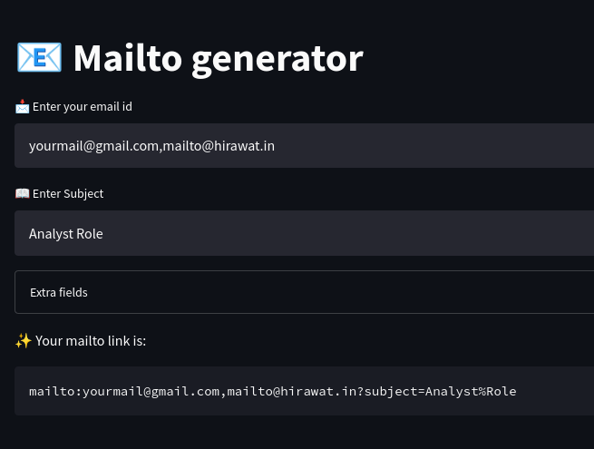 mailto: link generator app