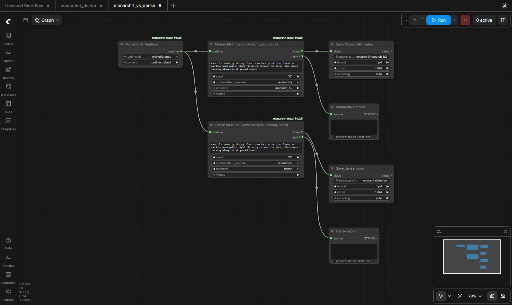 The comparison workflow in ComfyUI