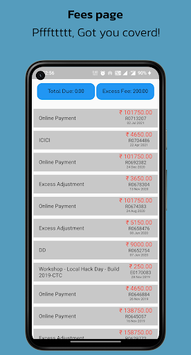 Fees page
