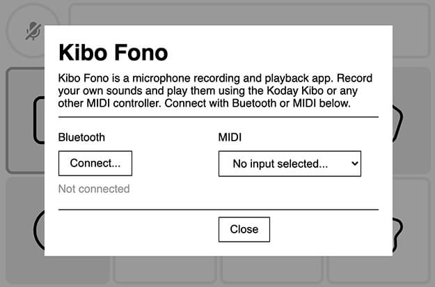 Settings panel