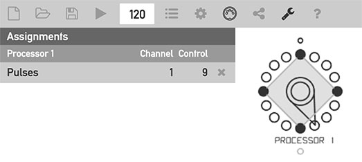 The MIDI Assignments panel The MIDI Assignments panel