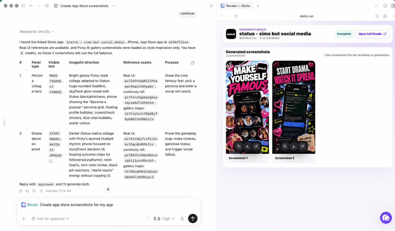 Shots plugin generating App Store screenshots