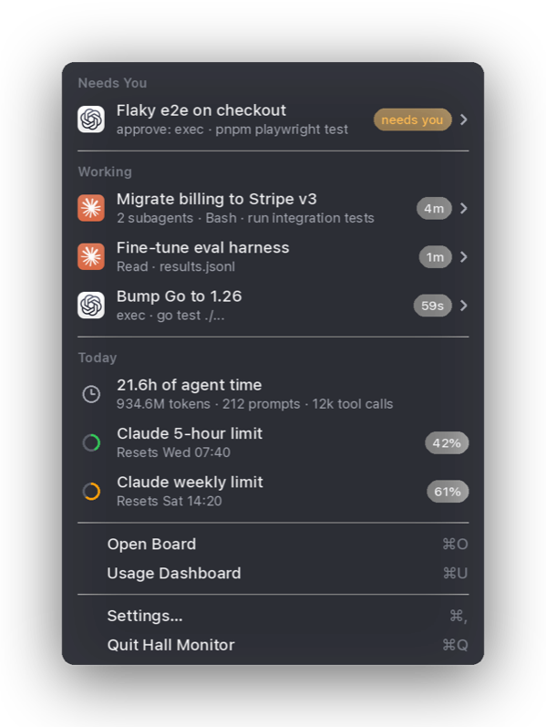 the menu bar menu