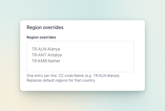 Region overrides in Content-Type Builder