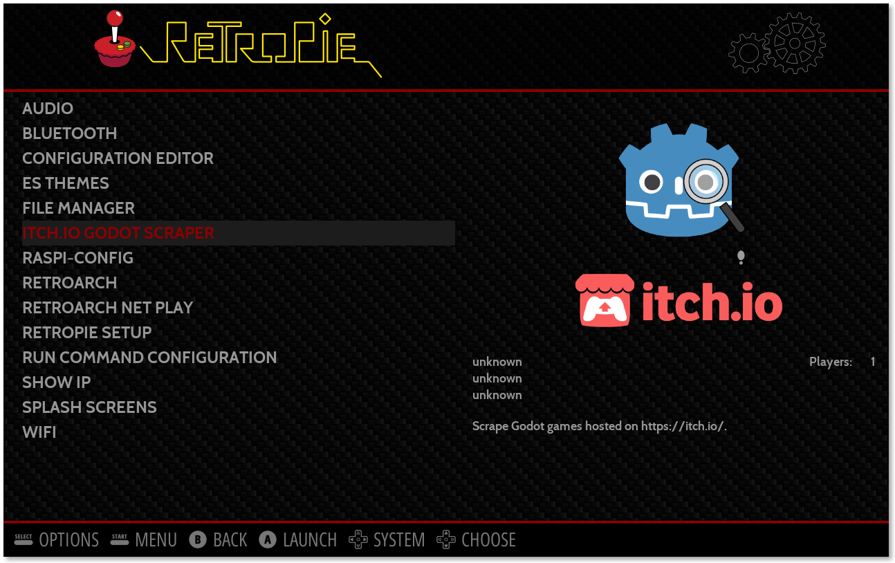 EmulationStation RetroPie menu