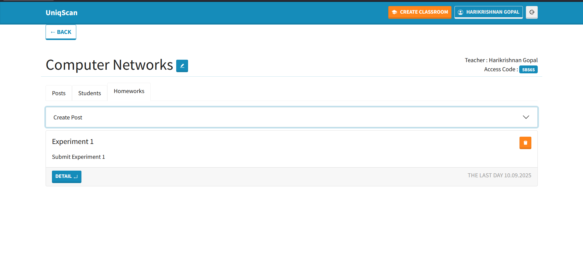 Assignment view by teacher