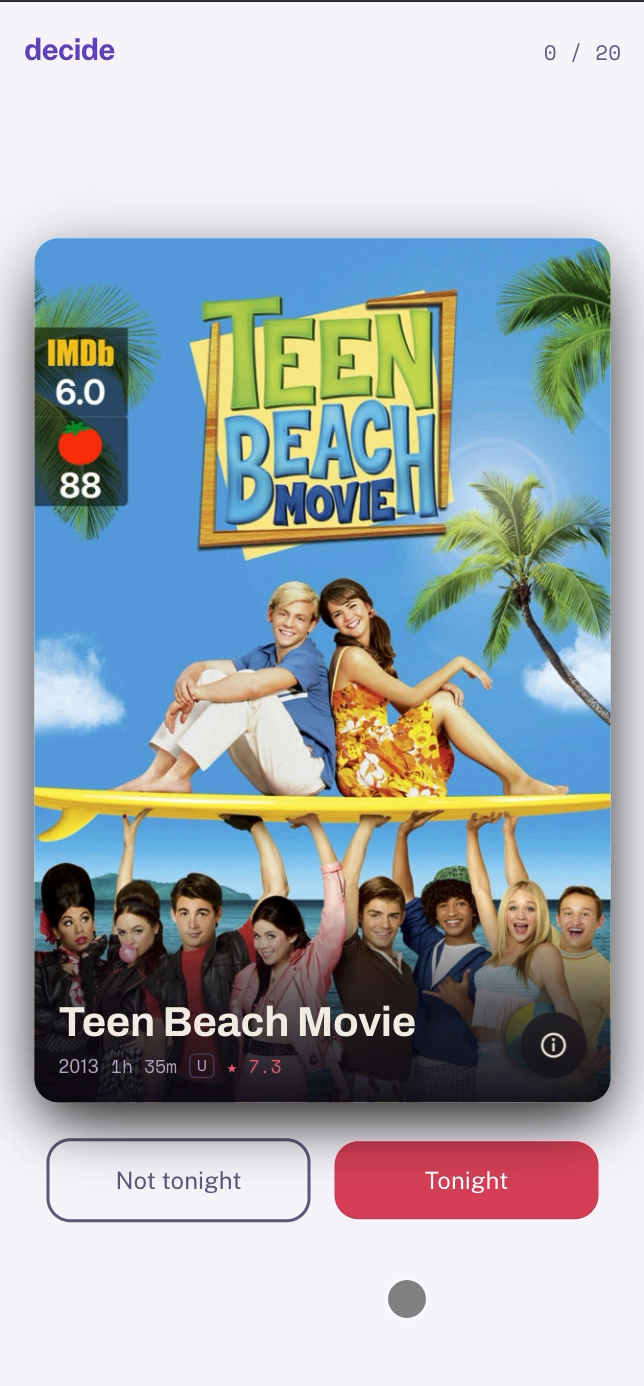 Choosing between films