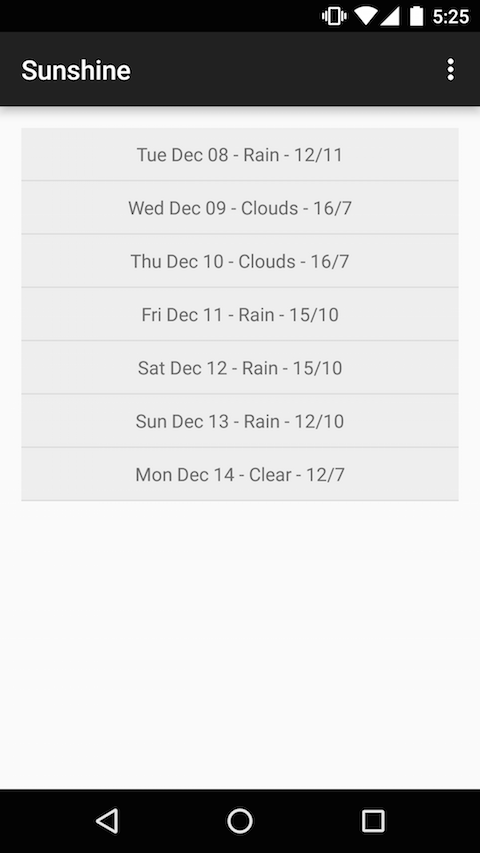 GitHub - MyUdacityProjects/Sunshine: A weather app for android