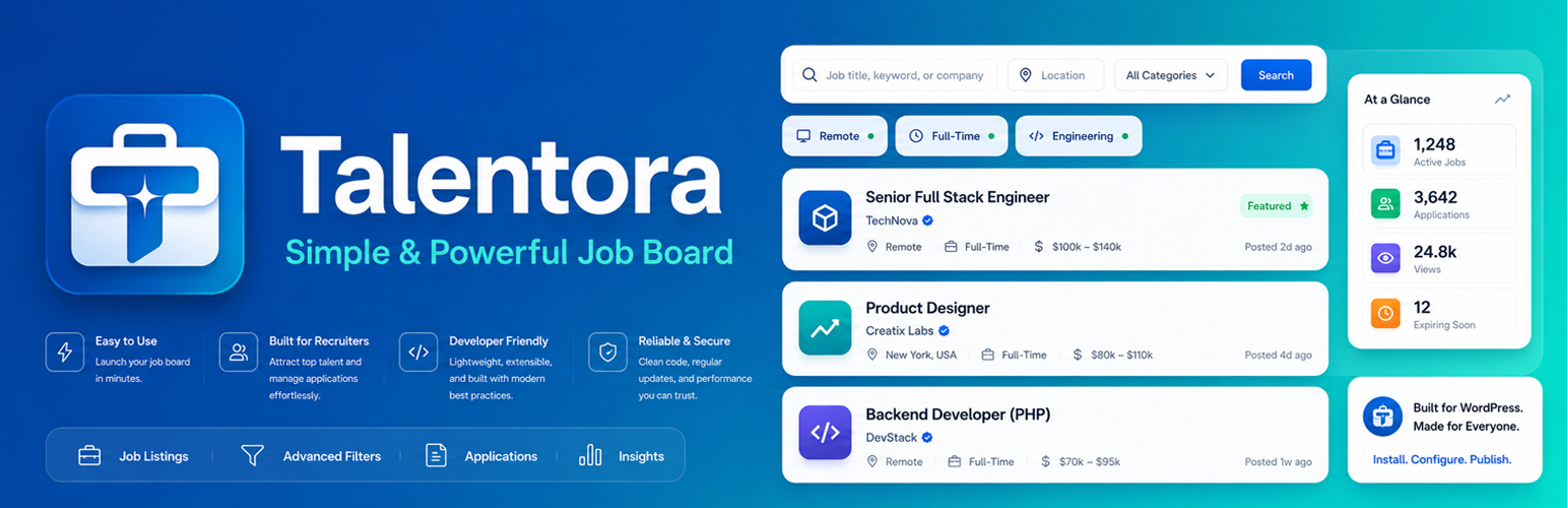Talentora WordPress.org banner