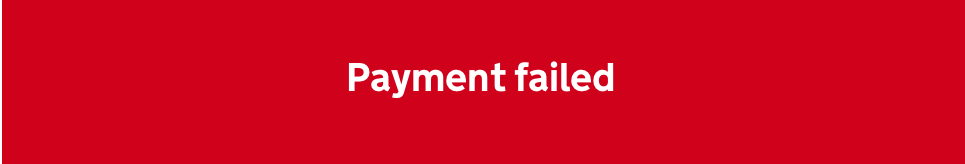Payment failed confirmation