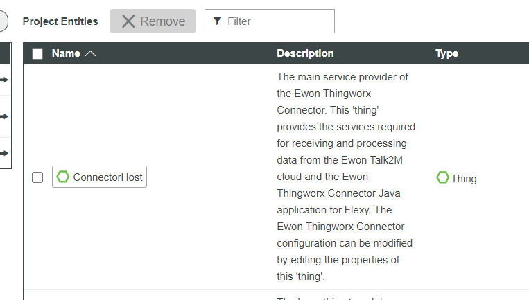 Image of ConnectorHost in Available Entities of EwonThingworxConnector Project