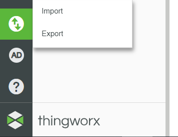 Image of Thingworx Import/Export Buttons