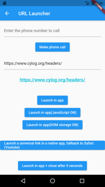 URL Launcher Screen