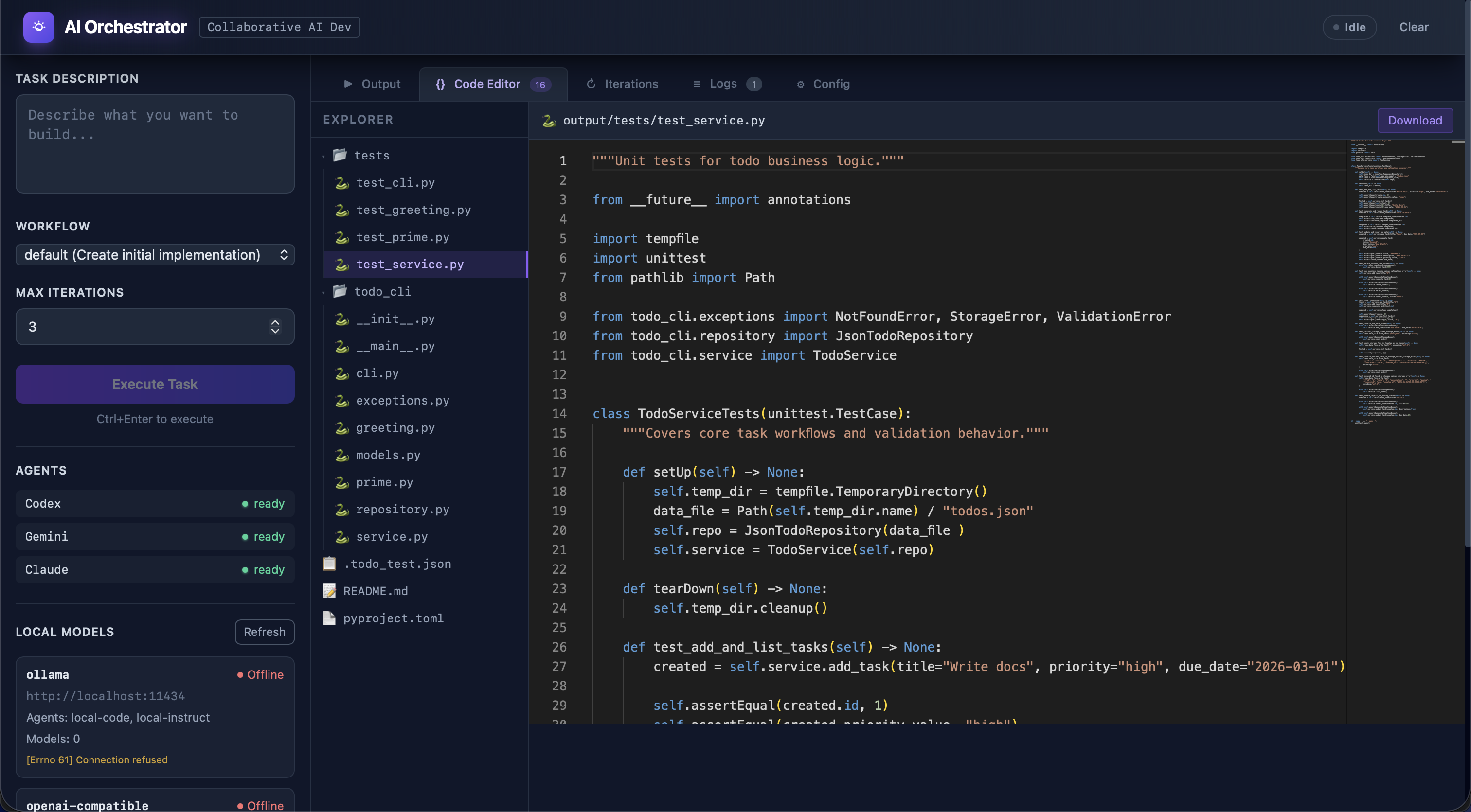 Orchestrator Web UI