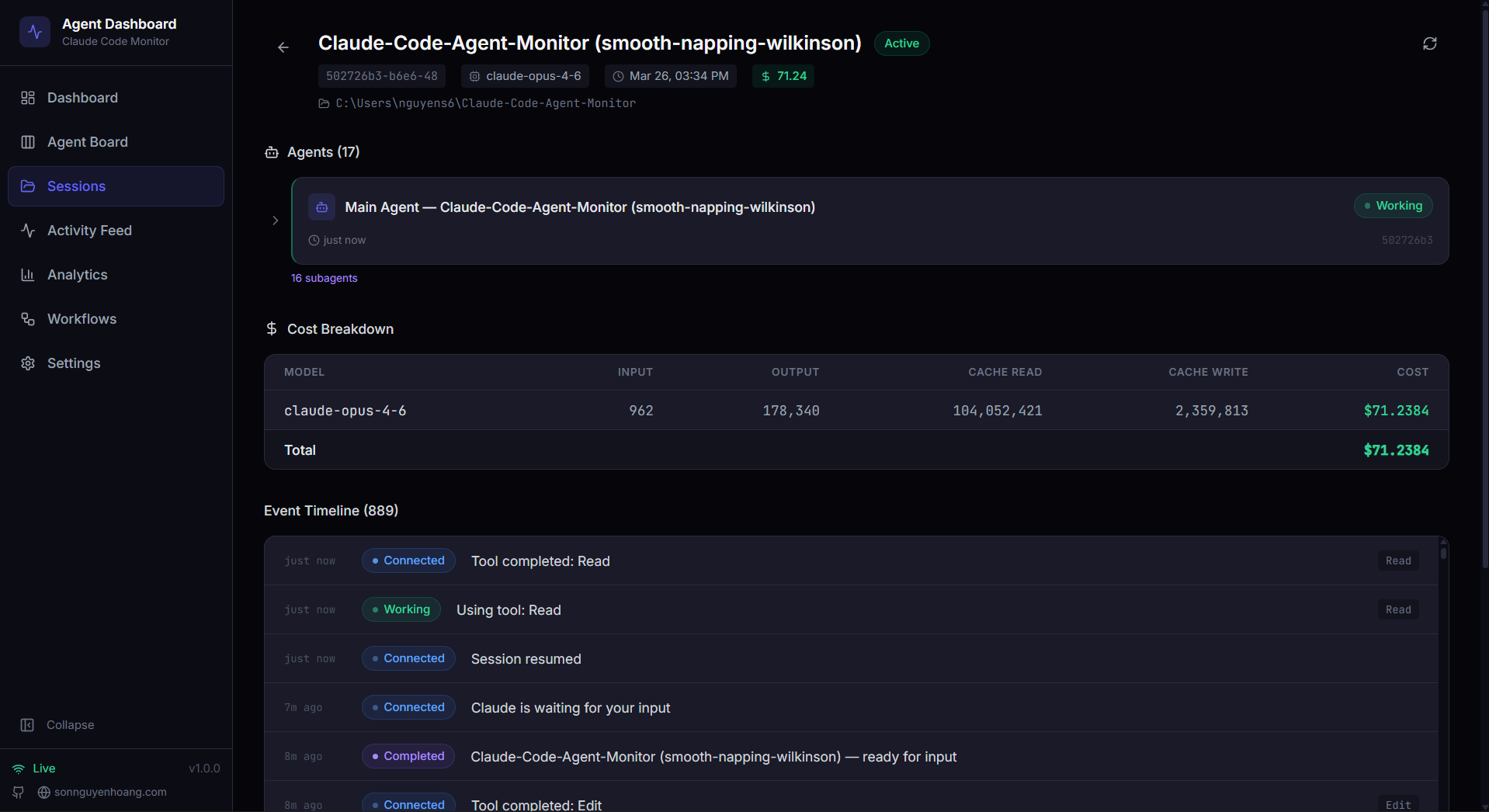 Session Detail Overview