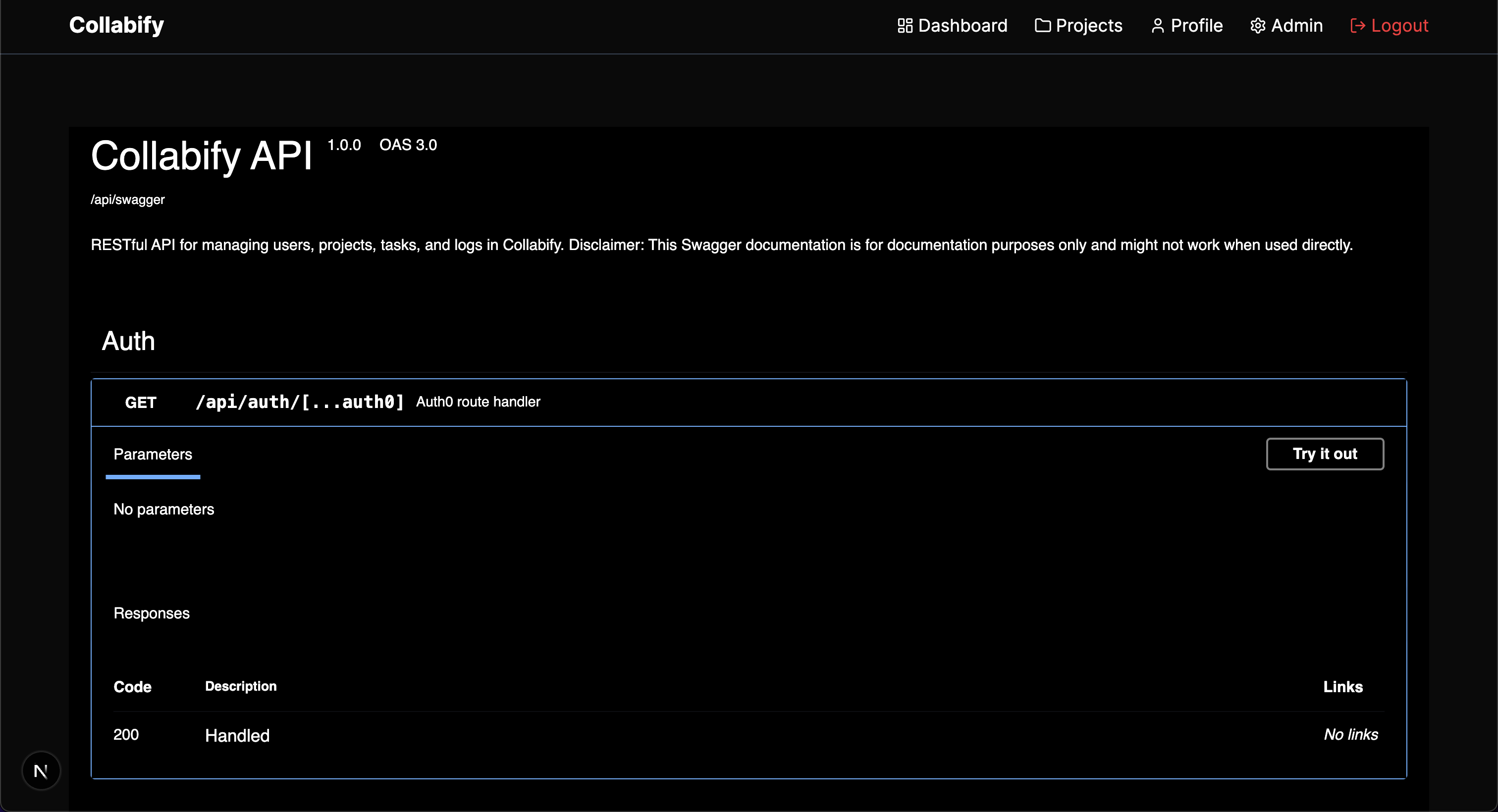 Swagger API Documentation