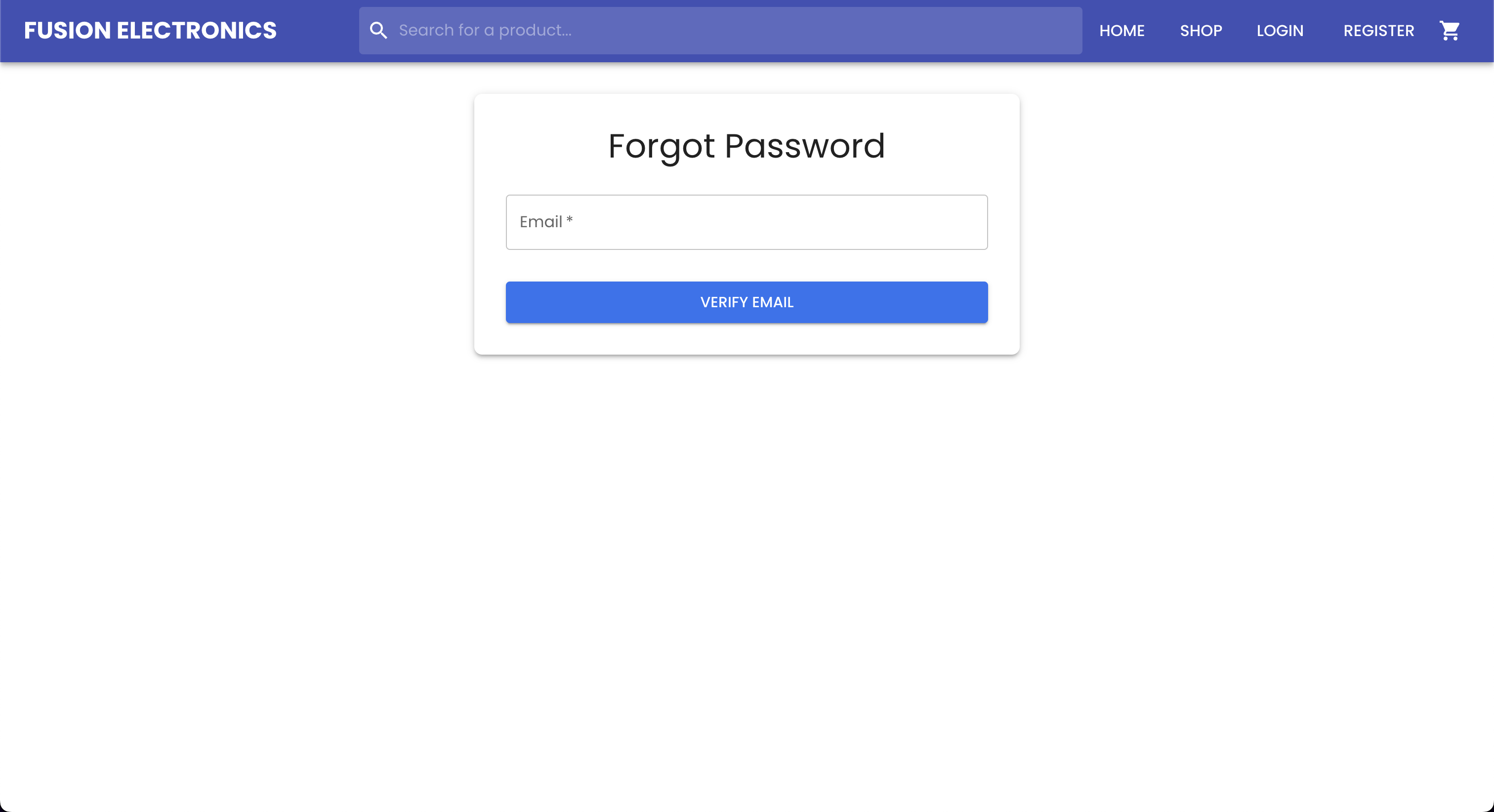 Fusion Electronics Forgot Password Page