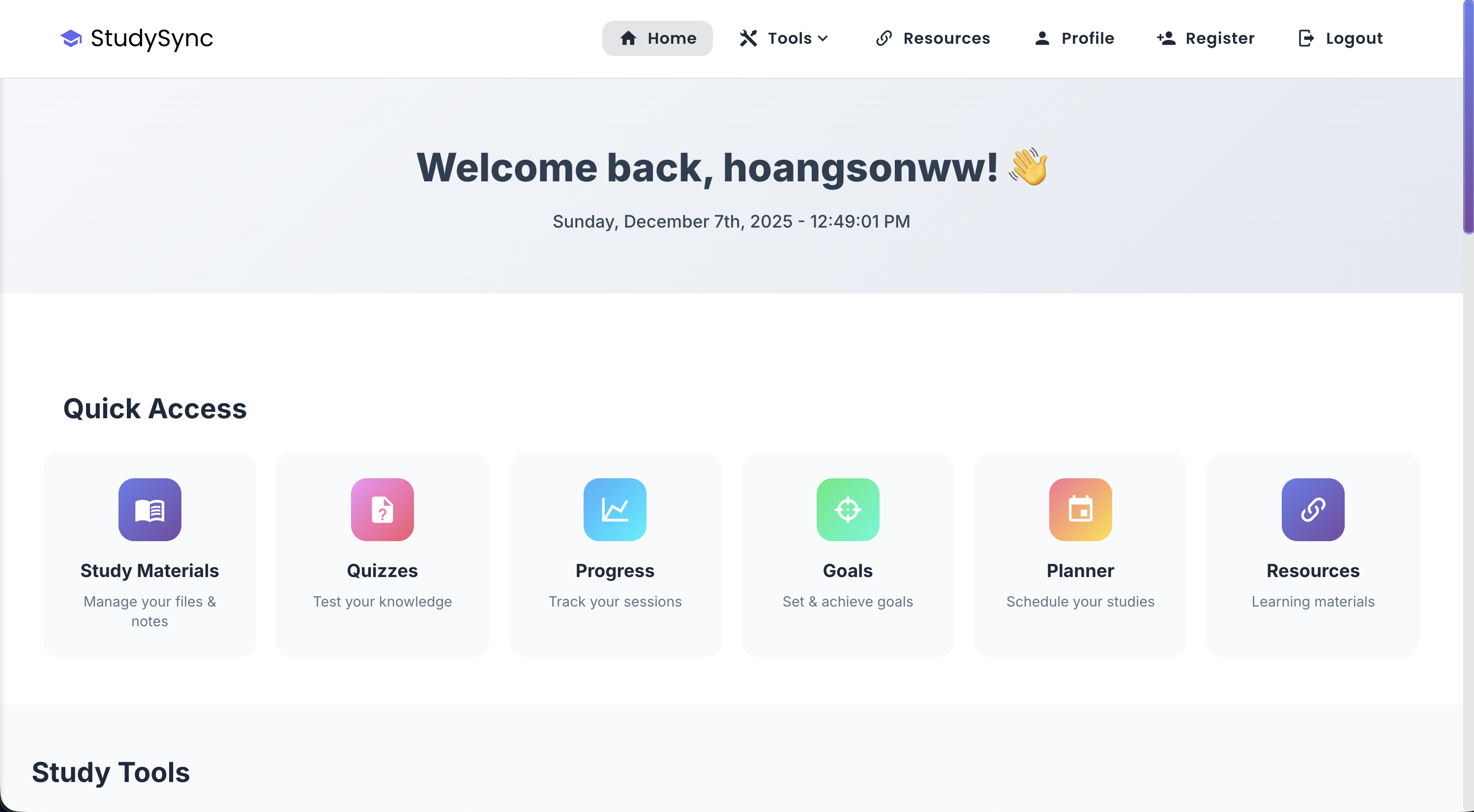 Home Page UI