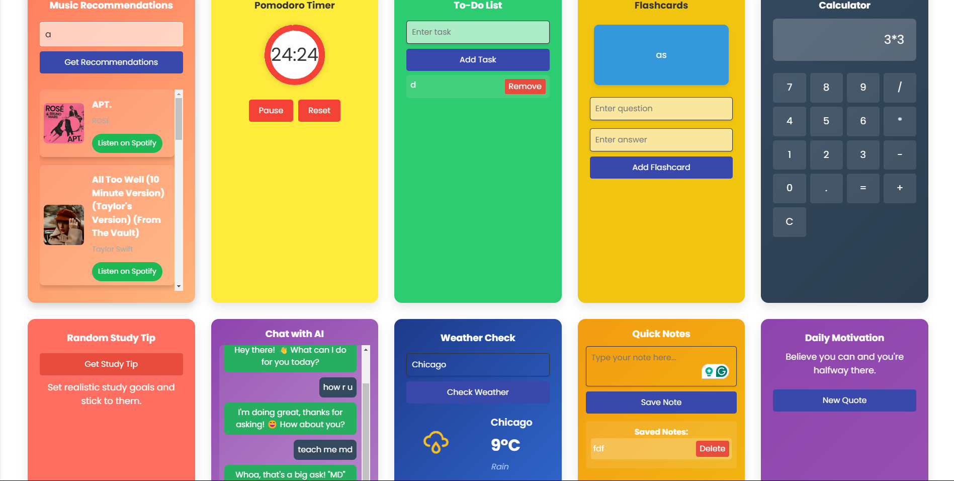Pomodoro Timer UI
