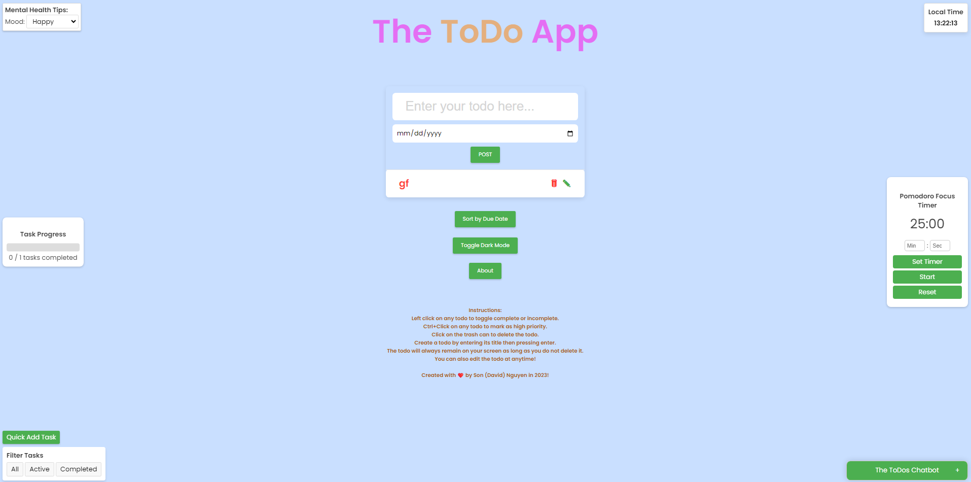 The ToDo App Interface