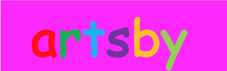 The artsby logo in comic sans