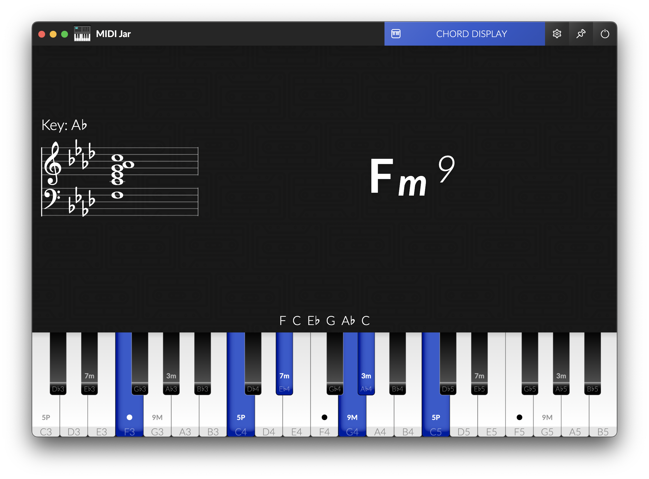 MIDI Jar Chord Display example