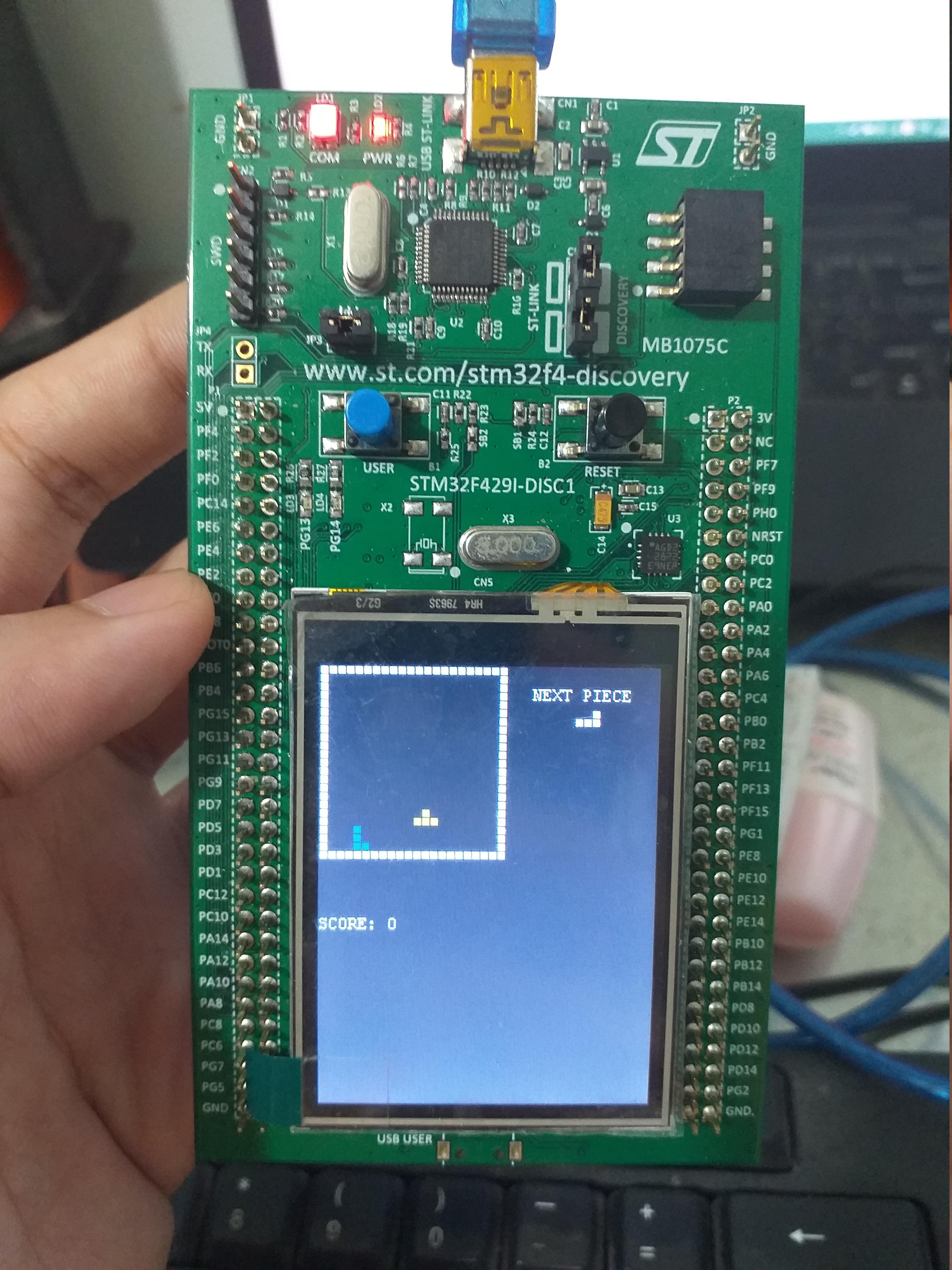 TETRIS on STM32F429 DISCOVERY BOARD