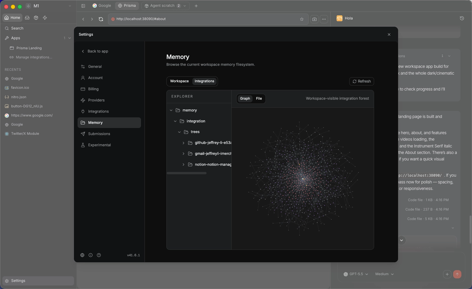 holaOS desktop workspace screenshot
