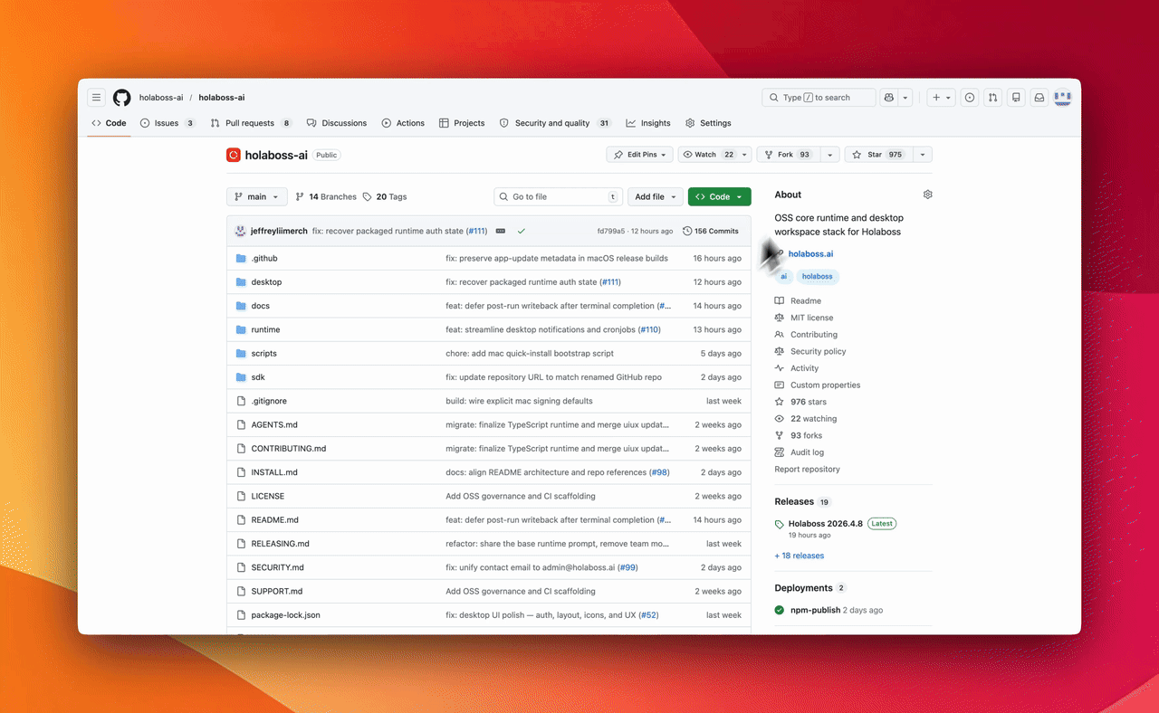 Animated preview from the Holaboss star-the-repo video