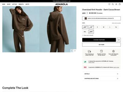 Adanola landing page