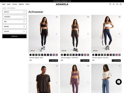 Adanola landing page