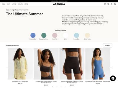 Adanola landing page