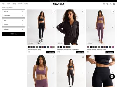Adanola landing page