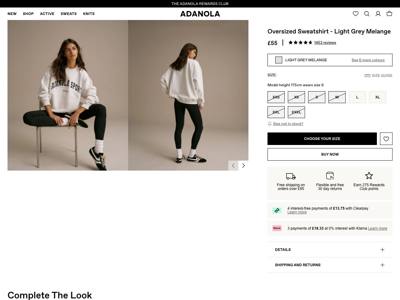 Adanola landing page