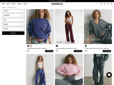 Adanola landing page