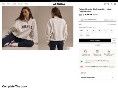 Adanola landing page