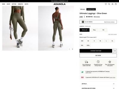 Adanola landing page