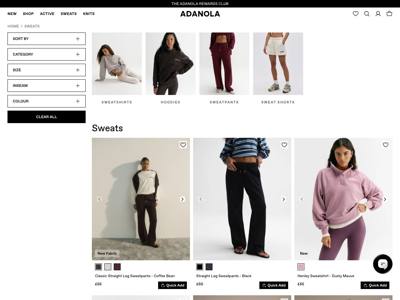 Adanola landing page