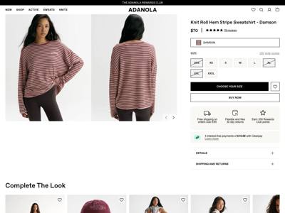 Adanola landing page