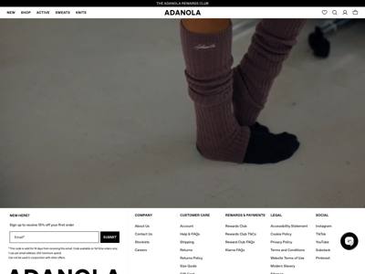 Adanola landing page
