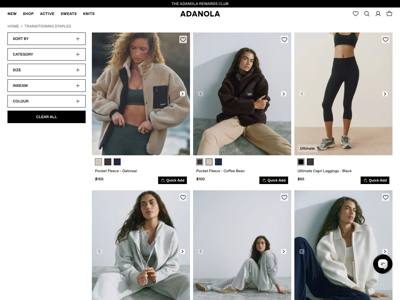 Adanola landing page