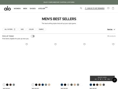 Alo Yoga landing page