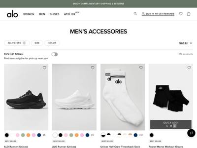 Alo Yoga landing page