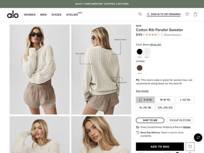 Alo Yoga landing page