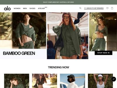 Alo Yoga landing page