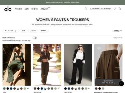 Alo Yoga landing page