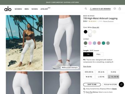 Alo Yoga landing page
