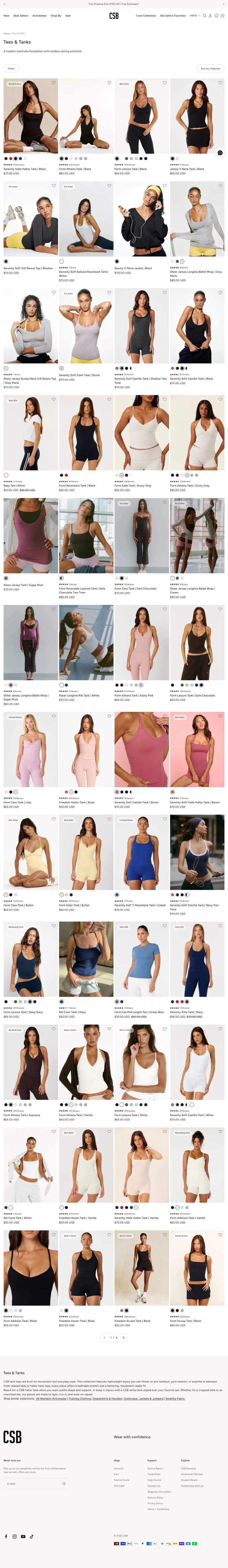 CSB landing page: T-Shirts, Tanks & Singlets | Women's Activewear | CSB
