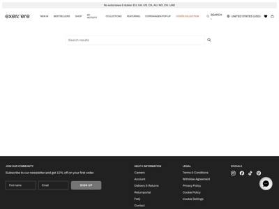 Exercere landing page