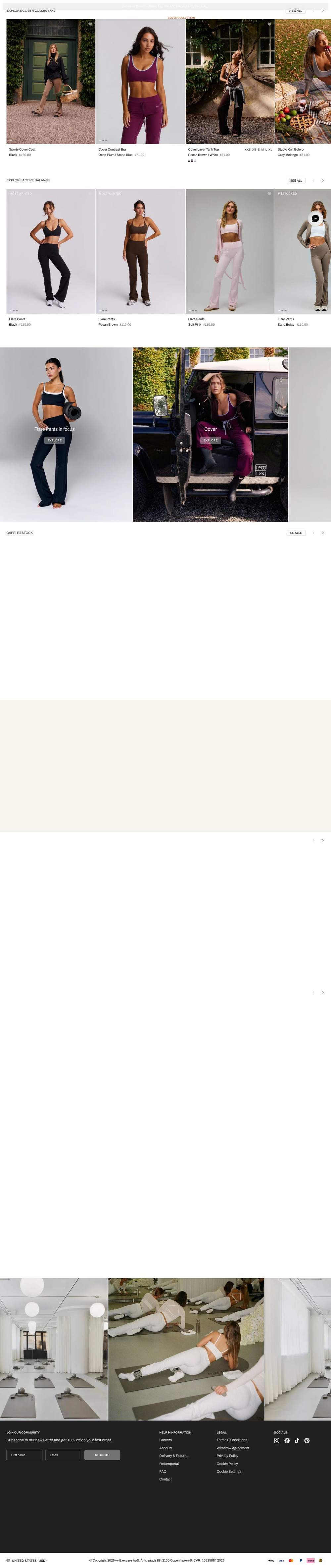 Exercere landing page: Currency